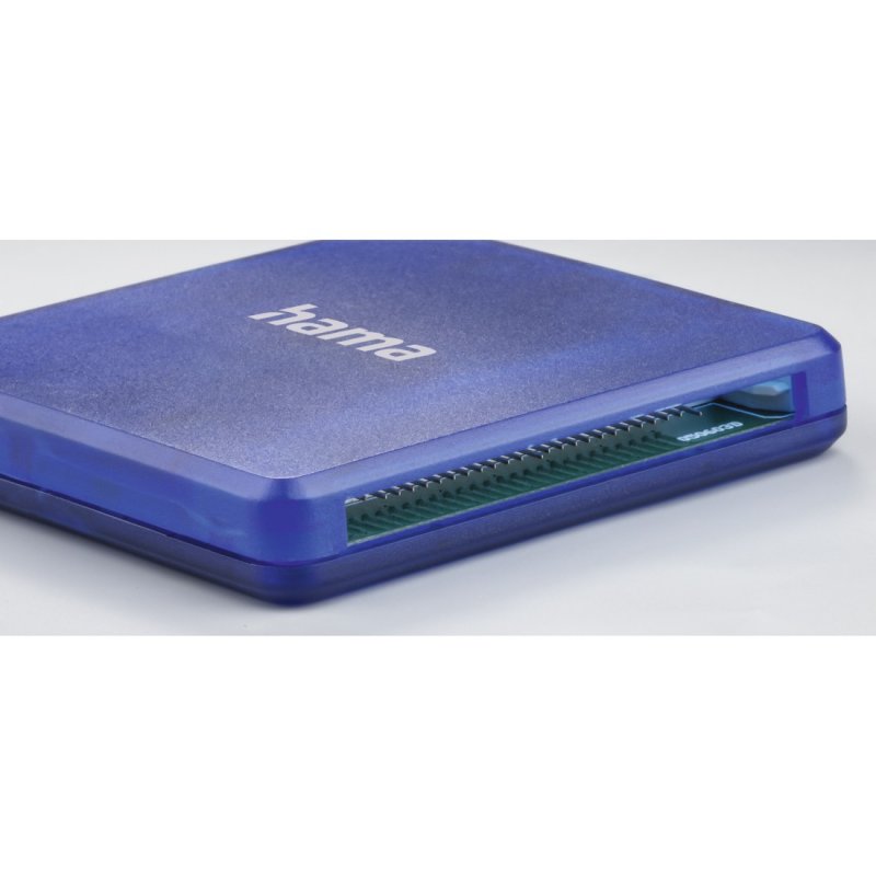 Hama External USB 2.0 Multi-Card Reader, SD/microSD/CF, Blue, USB Powered