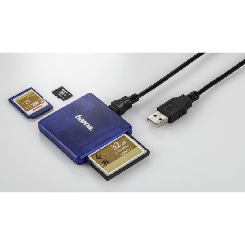 Hama 00124131 lecteur de carte mémoire USB 2.0 Bleu