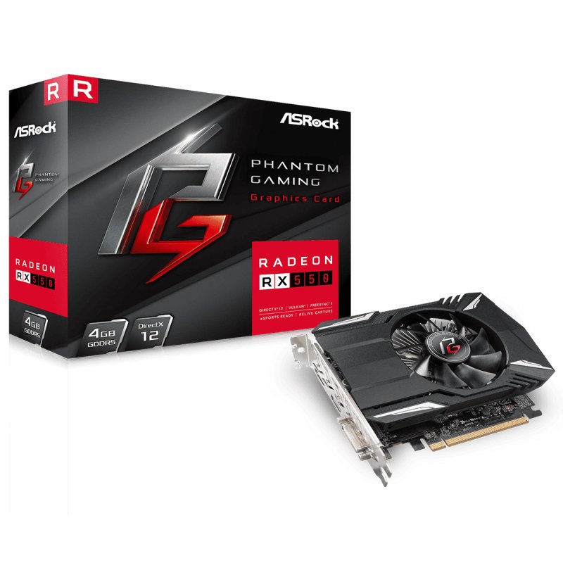 Asrock RX550 Low Profile, 4GB DDR5, HDMI, DP, 1100MHz Clock
