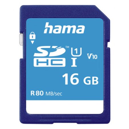 Hama 16GB SDHC Card, UHS-I Class 10, 80MB/s