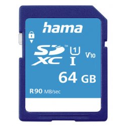 Hama 64GB SDXC Card, UHS-I Class 10, 90MB/s