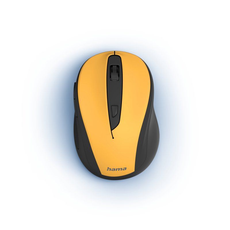 Hama MW-400 V2 Compact Wireless Optical Mouse, 6 Buttons, 800-1600 DPI, Black/Yellow