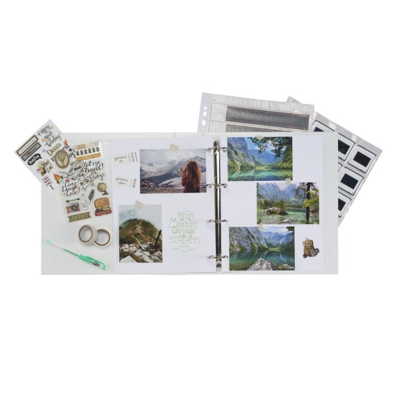 Hama Folder, 4-D Ring, 70mm Spine Width, Slipcase, Black/Grey