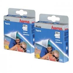 Hama Photo Tape Dispenser, Double Pack (2x 500 Tapes), Self-Adhesive