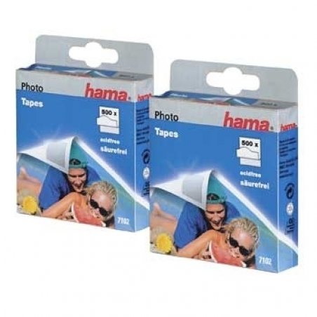 Hama Photo Tape Dispenser, Double Pack (2x 500 Tapes), Self-Adhesive