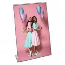 Hama Portrait Picture Frame, Acrylic, 13 x 18 cm Pictures, L-Shaped Stand