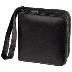 Hama Memory Card Case, Large, Faux Leather, Black, 8.8 x 2.6 x 9.2 cm Compartment, Max 12 Cards