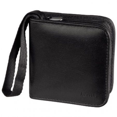 Hama Memory Card Case, Large, Faux Leather, Black, 8.8 x 2.6 x 9.2 cm Compartment, Max 12 Cards