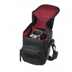 Hama Valletta 90 Compact Camera Case, Belt Loop, Shoulder Strap, Black, 9 x 8 x 13 cm Compartment