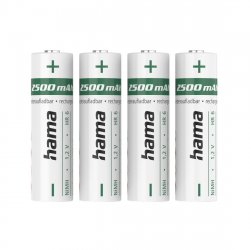 Hama NiMH AA Mignon Rechargeable Batteries (4-Pack), 2500mAh, 1.2V