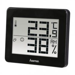Hama TH-130 Thermo/Hygrometer - Thermometer, Hygrometer, Comfort Indicator, Black
