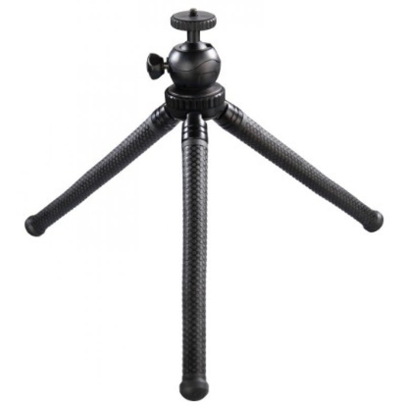 Hama FlexPro 3-in-1 Camera/Phone/GoPro Compact Tripod, Ball Head, 360° Bendable Legs, 27cm Max Height