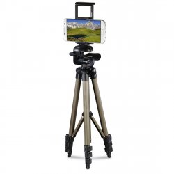 Hama Phone/Tablet Tripod, 3D Tilt Head, 106cm Max Height, 6.4mm Thread & Phone/Tablet Holder, Quick-Change Plate,