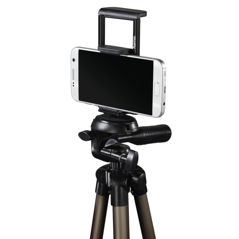 Hama Phone/Tablet Tripod, 3D Tilt Head, 106cm Max Height, 6.4mm Thread & Phone/Tablet Holder, Quick-Change Plate,