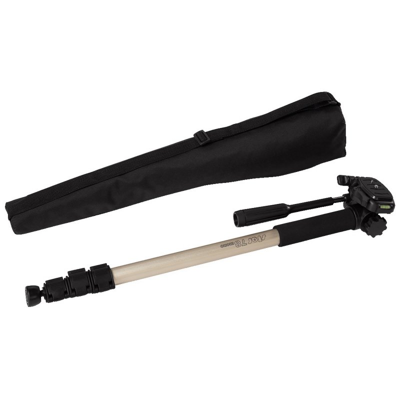 Hama Star 78 Mono Camera Monopod, 3D Tilt Head, 176cm Max Height, 6.4mm Thread, Quick-Release Plate, Spirit Level, Bag