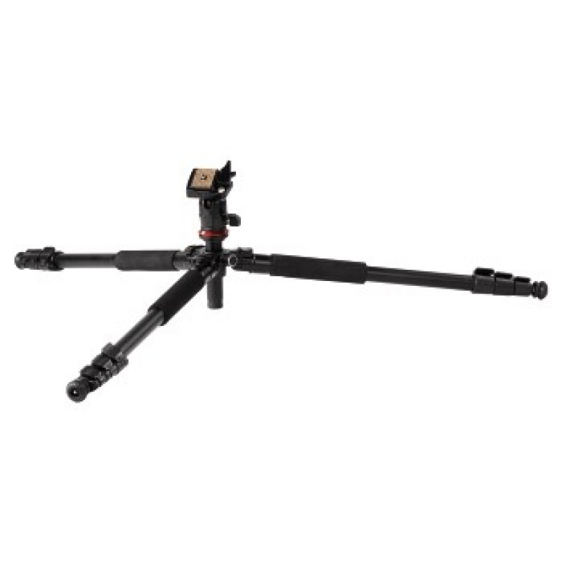 Hama Traveller 163 Ball Camera Tripod, 3-Way Ball Head, 163cm Max Height, 6.4mm Thread, Quick-Release Plate, Spirit