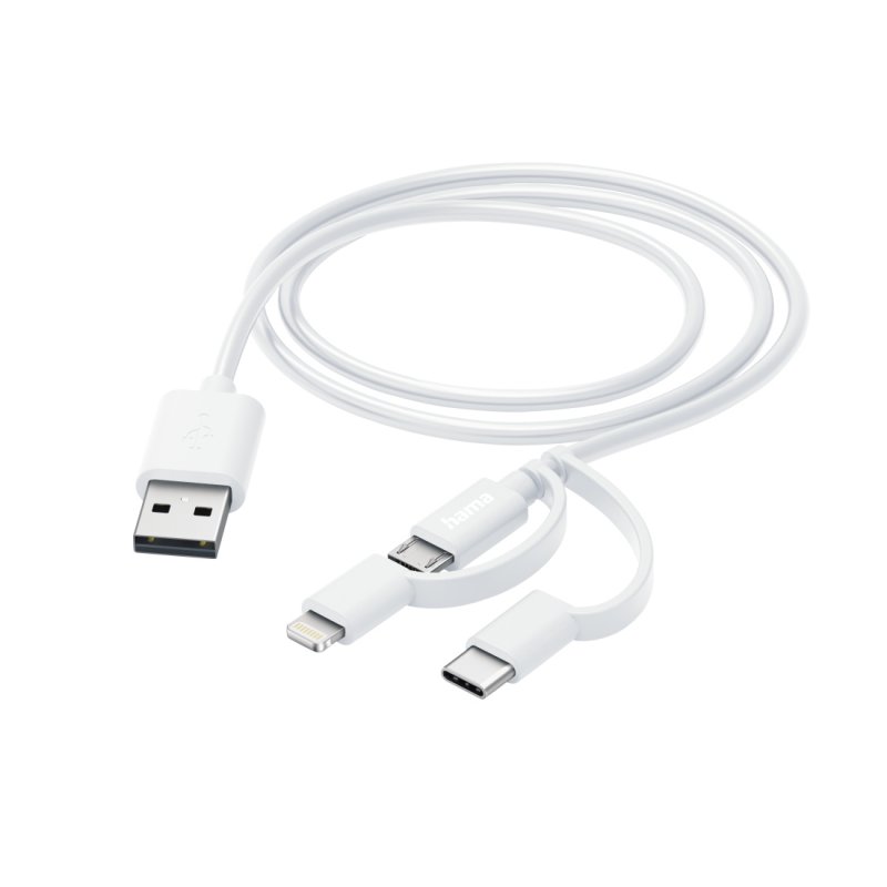 Hama 00201535 câble USB USB 2.0 1 m USB A Micro-USB B Blanc