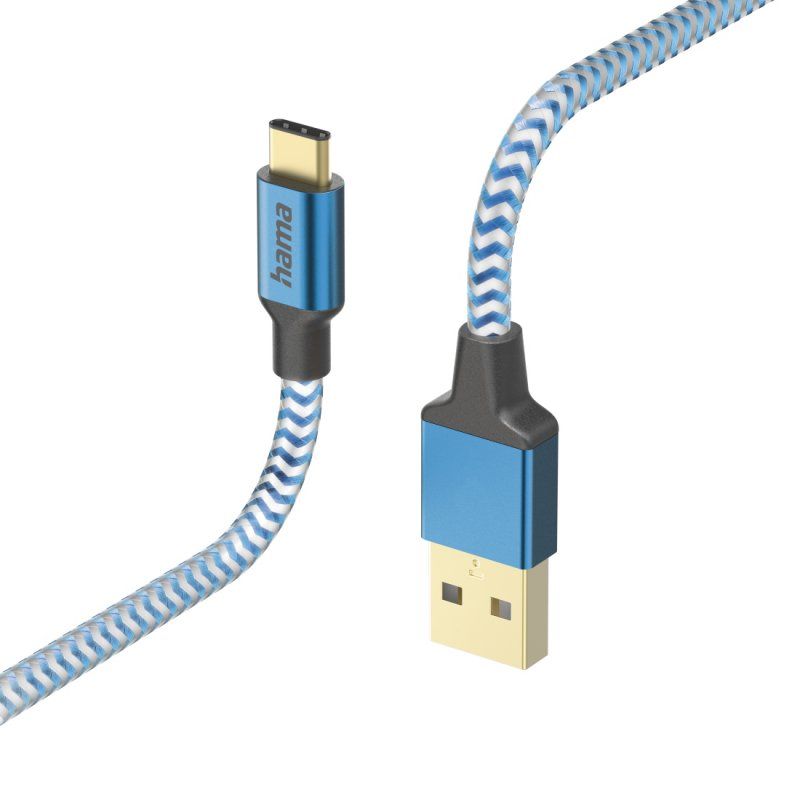 Hama Reflective câble USB USB 2.0 1,5 m USB A USB C Bleu