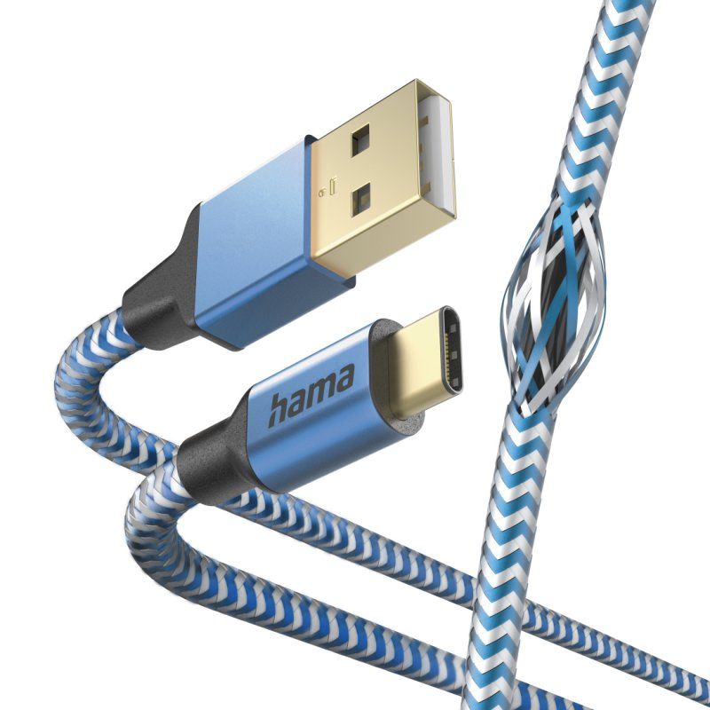 Hama Reflective câble USB USB 2.0 1,5 m USB A USB C Bleu