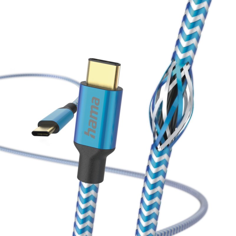 Hama Reflective câble USB USB 2.0 1,5 m USB C Bleu