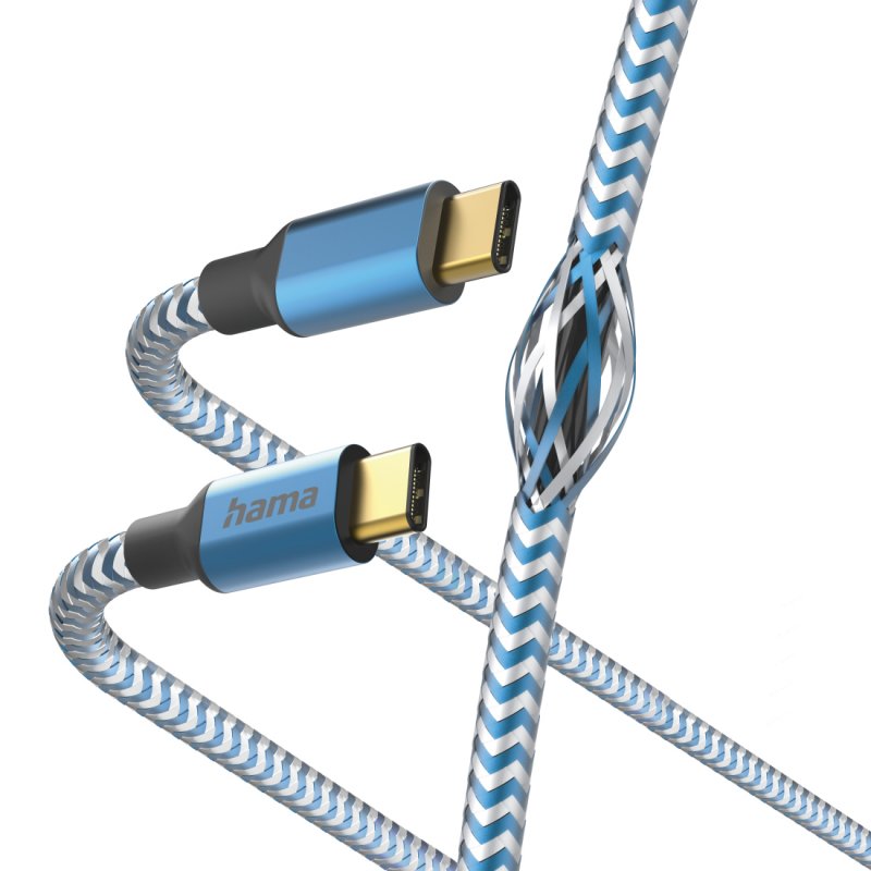 Hama Reflective USB cable USB 2.0 1.5 m USB C Blue