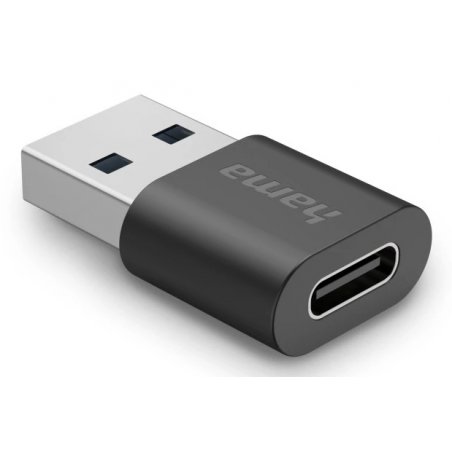 Hama 00200357 changeur de genre de câble USB-A USB-C Noir