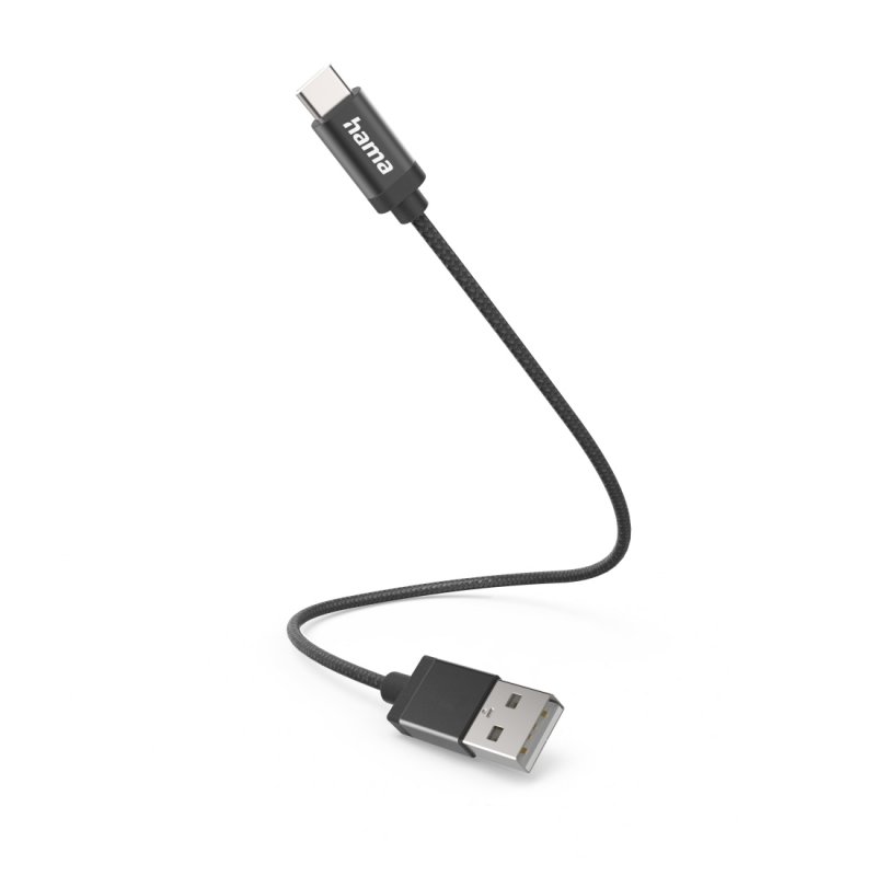 Hama 00201600 câble USB USB 2.0 0,2 m USB A USB C Noir