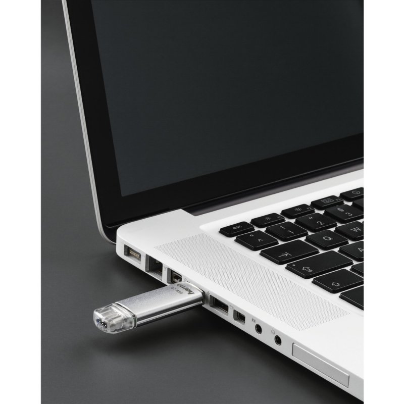 Hama C-Laeta 16GB USB-A & USB-C Memory Pen, Metal Casing, OTG, 40MB/s, Silver
