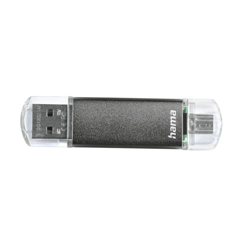 Hama Laeta Twin lecteur USB flash 128 Go 2.0 Gris