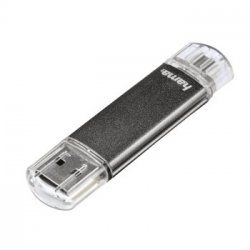 Hama Laeta Twin 16GB lecteur USB flash 16 Go USB Type-A 2.0 Gris