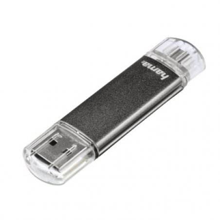 Hama Laeta Twin 16GB lecteur USB flash 16 Go USB Type-A 2.0 Gris