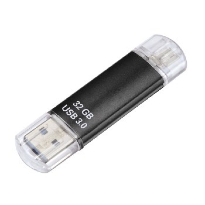 Hama Laeta Twin, 32GB USB flash drive USB Type-A / Micro-USB 3.2 Gen 1 (3.1 Gen 1) Black