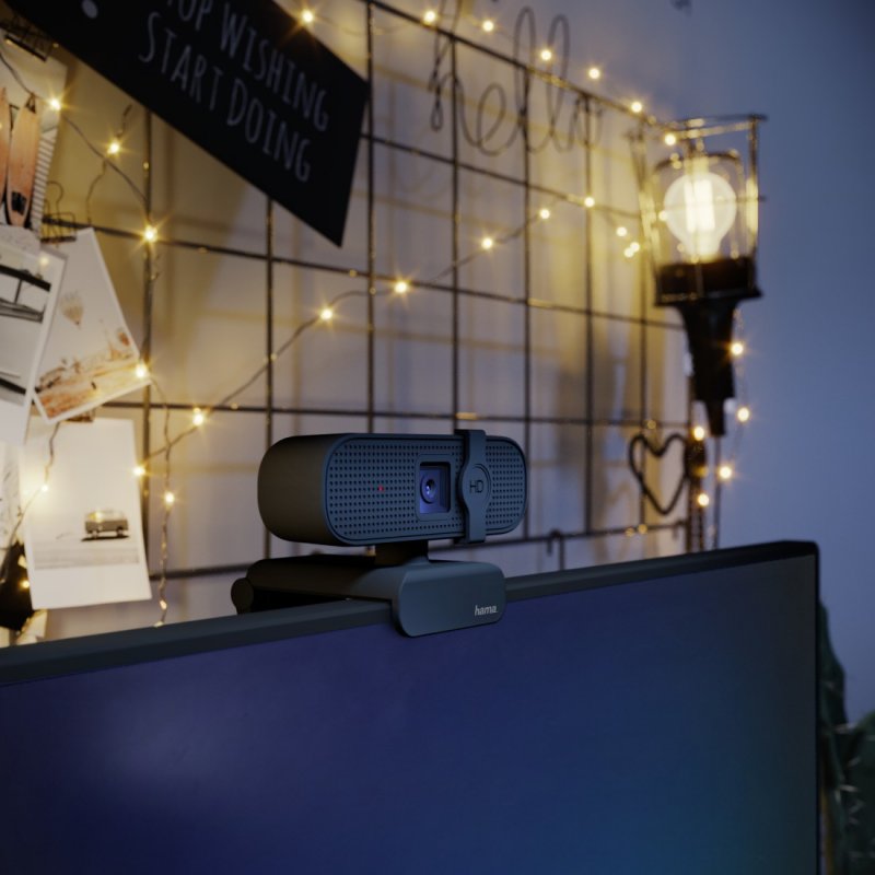 Hama C-400 FHD Webcam with Mic, 1080p, 30fps, Closable Lens, 360° Swivel Range, 70° Visual Angle