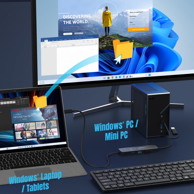 j5create JCH462 Wormhole Switch™ Display Sharing Hub, Black