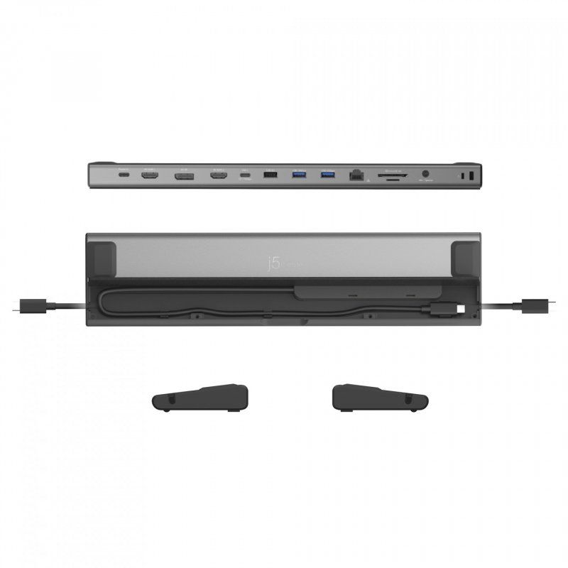 j5create JCD554 USB4 Triple 4K Display Docking Station, Black