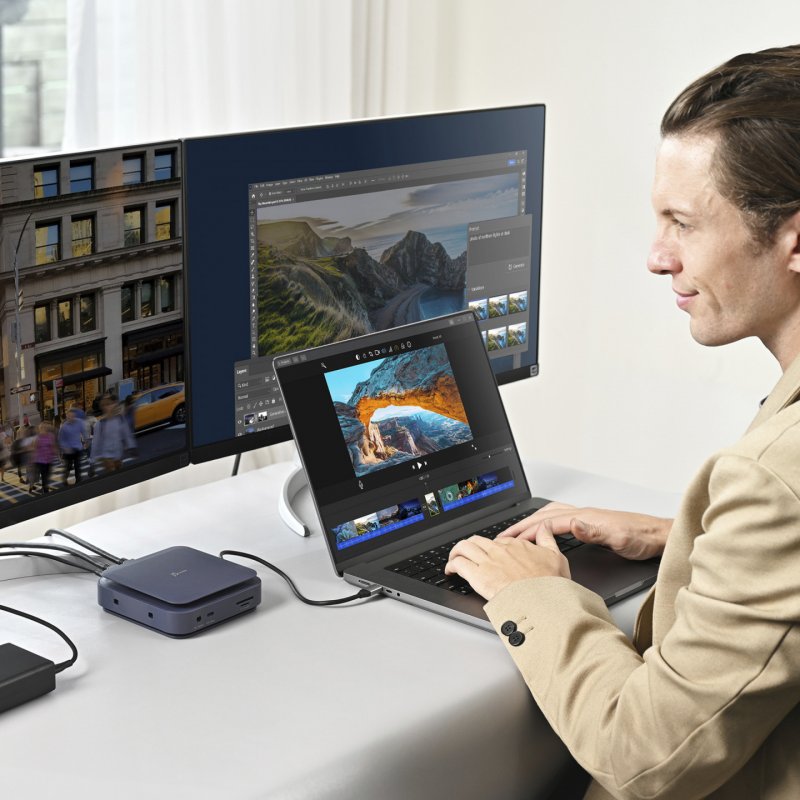 j5create JCD3196-N station d'accueil Avec fil USB 3.2 Gen 2 (3.1 Gen 2) Type-C Bleu