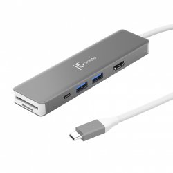 j5create JCD390-N station d'accueil Avec fil USB 3.2 Gen 2 (3.1 Gen 2) Type-C Argent, Blanc