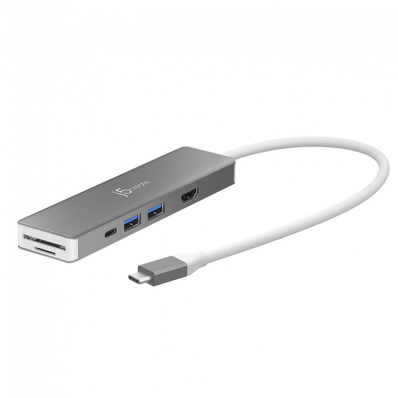j5create JCD390-N station d'accueil Avec fil USB 3.2 Gen 2 (3.1 Gen 2) Type-C Argent, Blanc