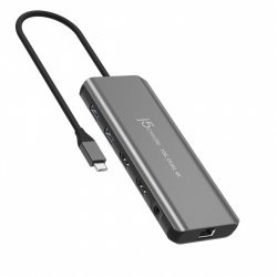 j5create JCD398-N laptop-dockingstation & portreplikator Kabelgebunden USB 3.2 Gen 2 (3.1 Gen 2) Type-C Grau