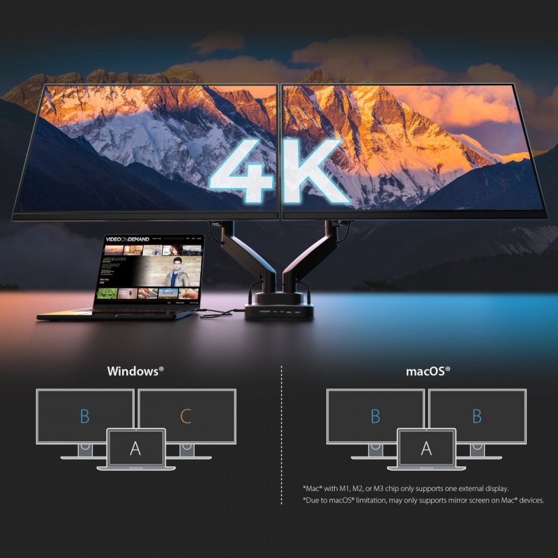 j5create JTSA302-N support d'écran plat pour bureau 81,3 cm (32") Noir