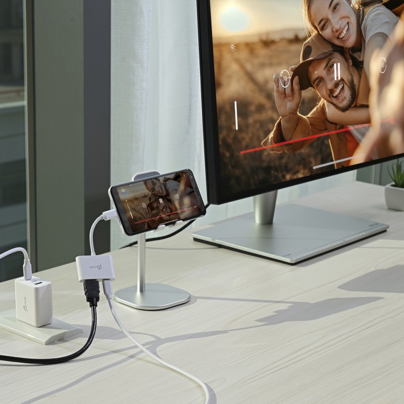 j5create JCA152-N câble vidéo et adaptateur 0,82 m USB Type-C HDMI USB Type-C Blanc