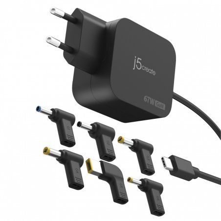 j5create JUP1565DCE-EN chargeur d'appareils mobiles Universel Noir Secteur Intérieure