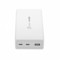 j5create JUP37185W 185W GaN PD 3.1 USB-C 3-Port Charger-EU, Black