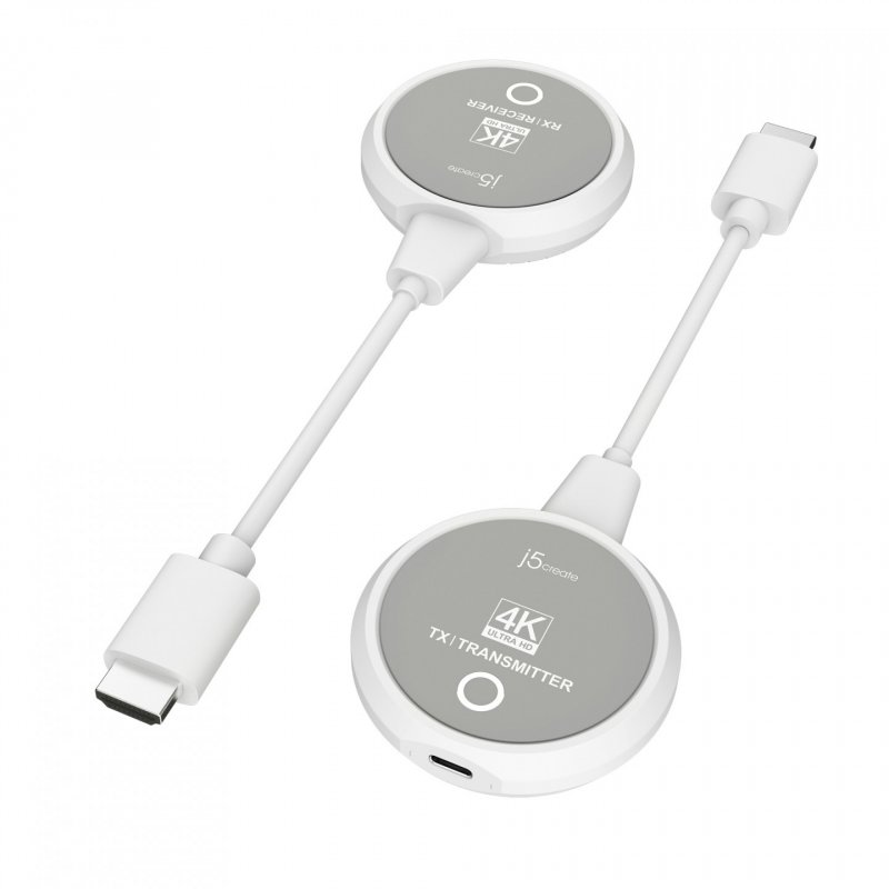 j5create JVAW75-N extension audio/video Émetteur et récepteur AV Gris, Blanc