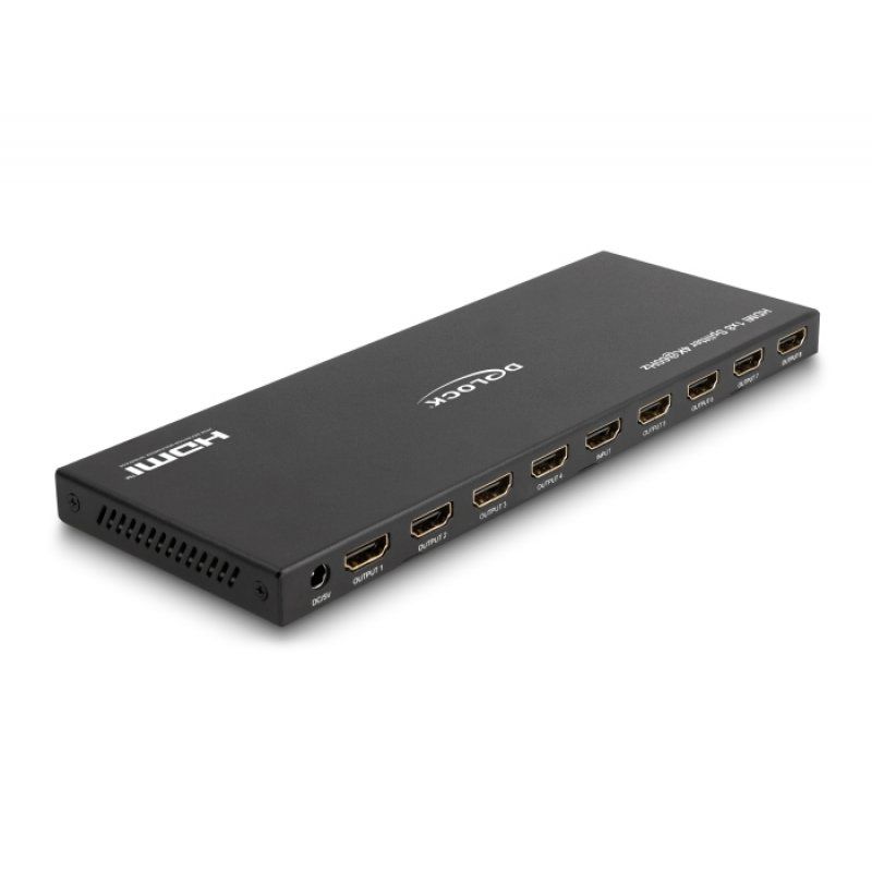 DeLOCK HDMI Splitter 1 x HDMI in to 8 x HDMI out 4K 60 Hz with downscaler