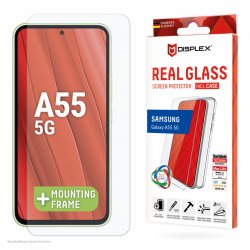 Displex Screen Protector Case for Samsung Galaxy A55 5G, Eco Mounting Frame, scratch resistant