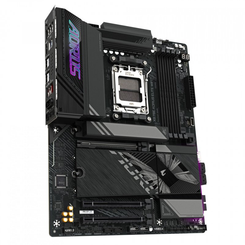 GIGABYTE X870E A ELITE WIFI7 Motherboard - Supports AMD Ryzen 9000 CPUs, 16 2 2 Phases Digital VRM, up to 8000Hz DDR5
