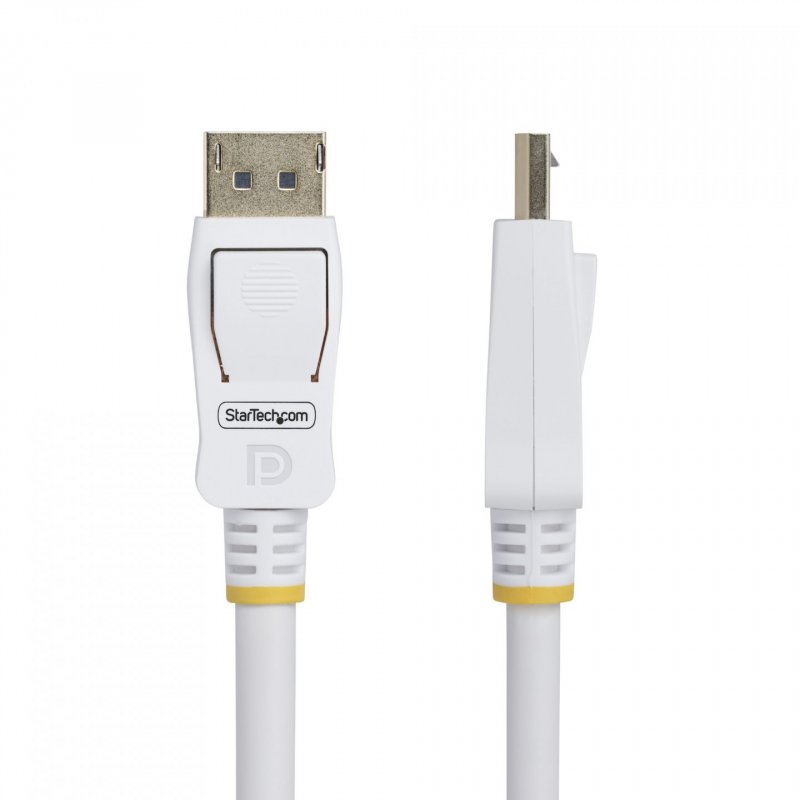StarTech.com Câble DisplayPort 1.2 de 1,8m Blanc Certifié VESA, 4K 60Hz, 21.6Gbps, Connecteurs DP Verrouillables,