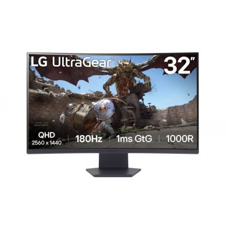 UltraGear 32GS60QX-B (80 cm (31.5 Zoll), schwarz, WQHD, VA, Curved, AMD Free-Sync, 180Hz Panel)