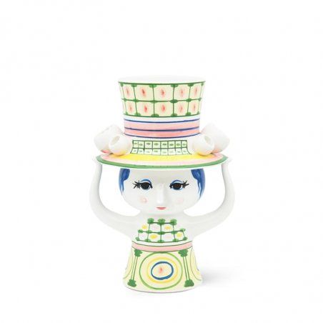 Bjørn Wiinblad - Lady with hat Vase 24,5 cm Green